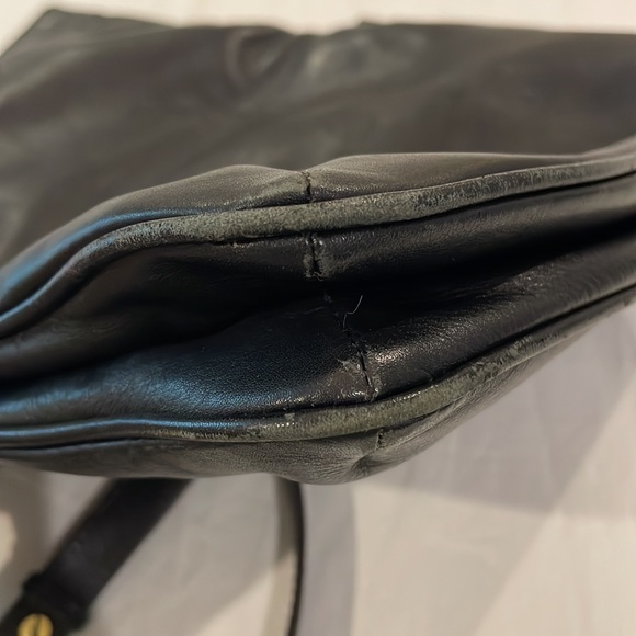 Fossil Memoir Anthology Crossbody Foldover Tote Black Leather Purse Shoulder Bag - Picture 9 of 16